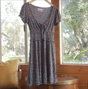 URBAN OUTFITTERS Small Green and Pink Floral Dress